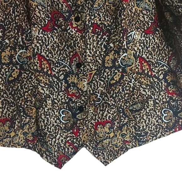 Vintage Short Sleeve Floral Print Blouse P2P 20" Fits M/L - Picture 2 of 4